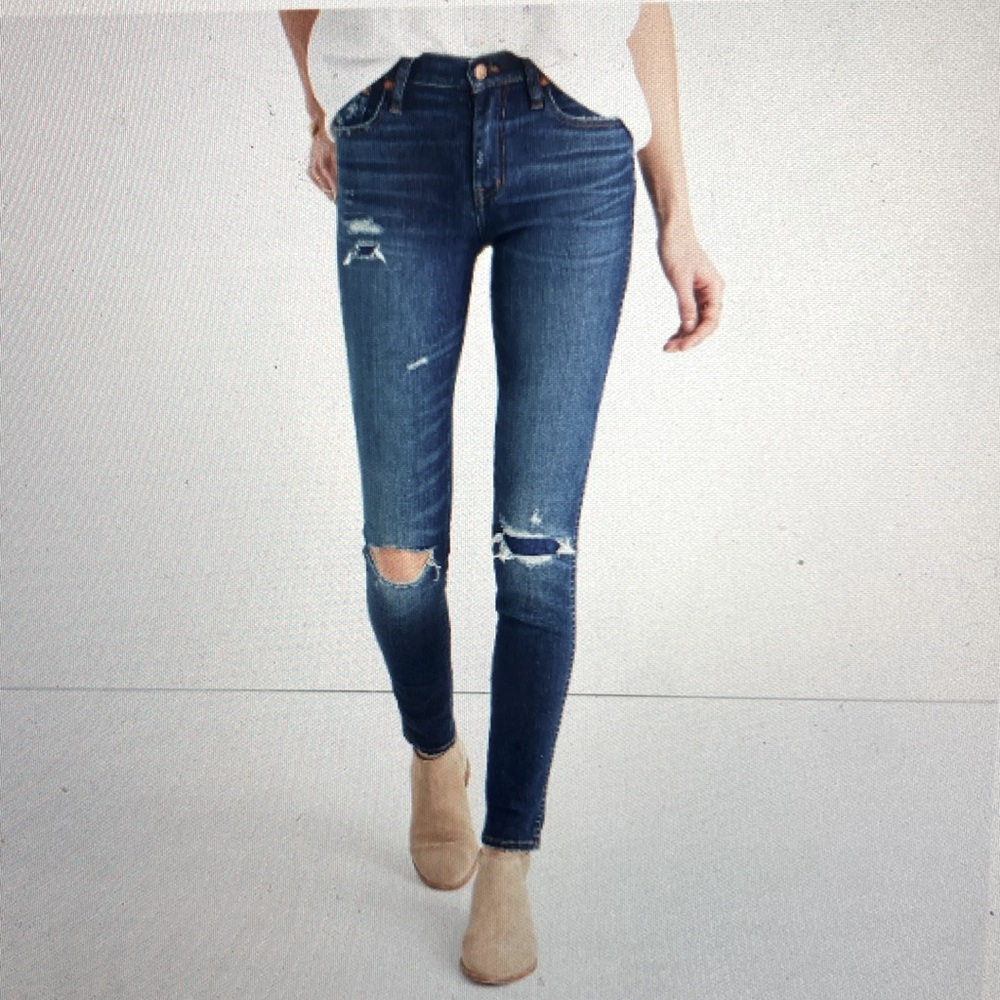 Madewell 9” High-Riser Skinny Skinny Jeans Ripped & Patched Edition size 30 Tall